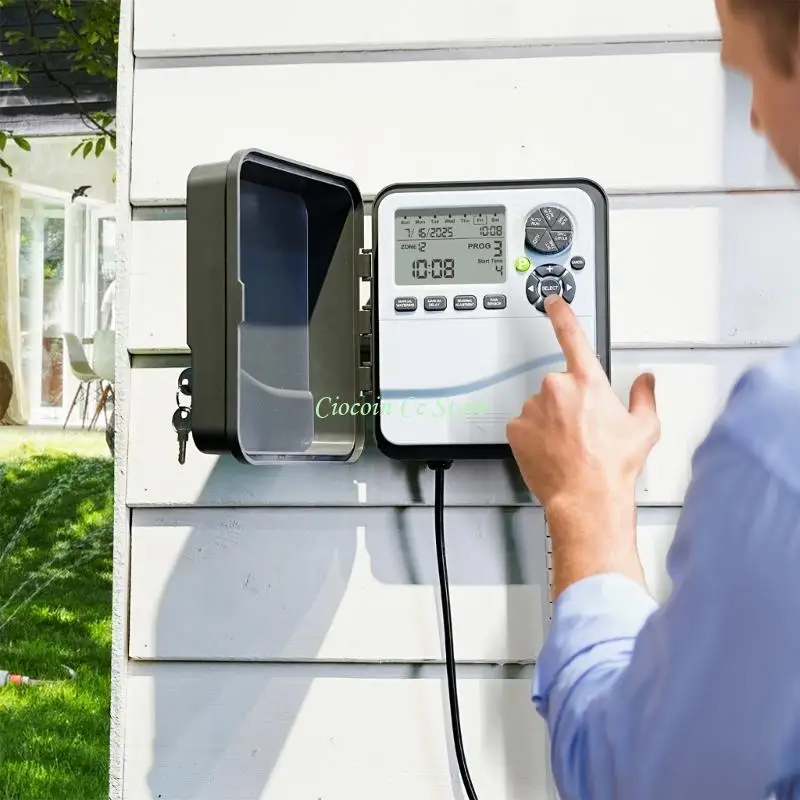 High Capacity 12 Zone Landscape Controller Featuring Individual Start Time Configuration Automation Device for Lawn