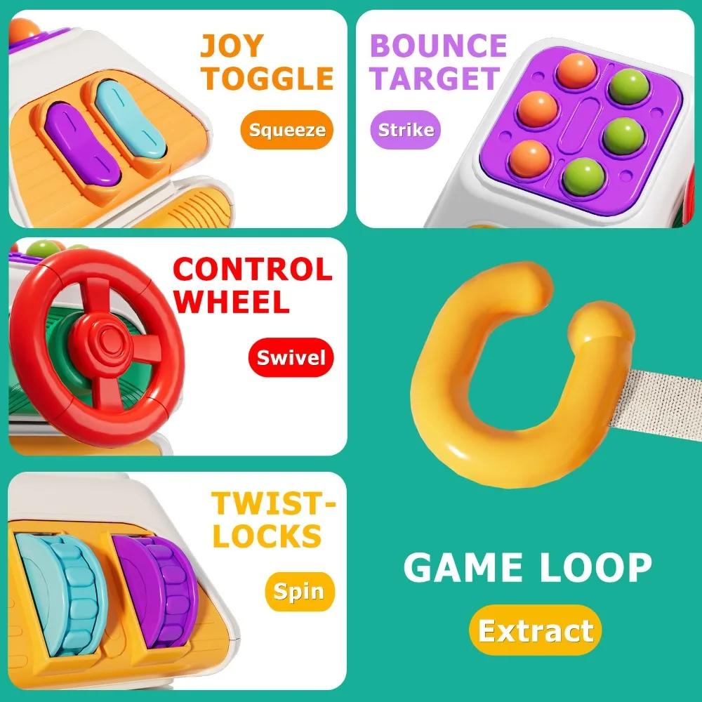 10-in-1 drukke bordkubus Vroeg onderwijs Montessori Zintuiglijke kleuren Kalme emoties Kinderen drukke bal voor 1-3 jaar oud