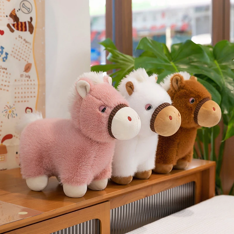 

Кавайная плюшевая игрушка, лошадь, милая наполненная кукла для детей, подарок на день рождения, китайский зодиак, год лошади, мягкая игрушка