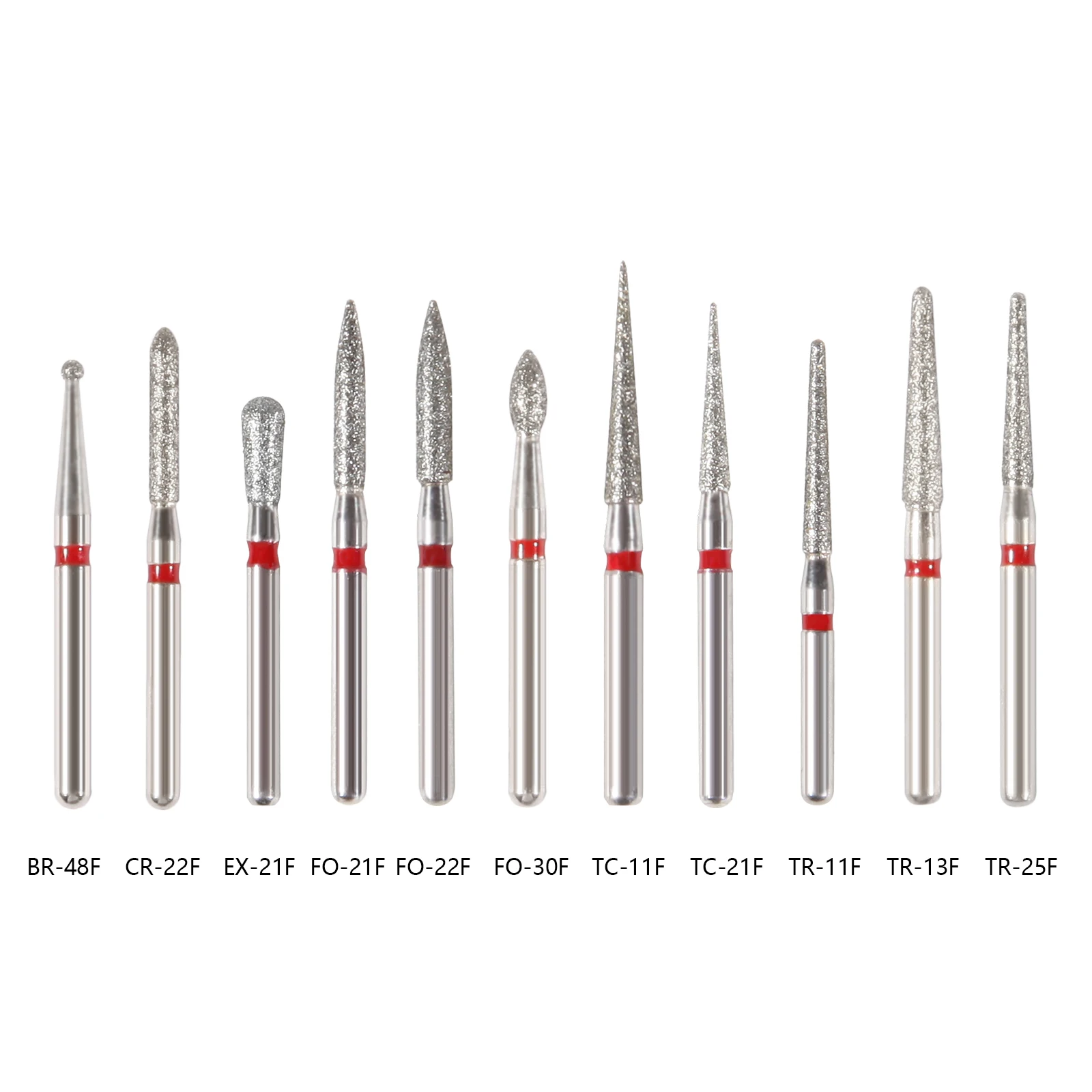 5 PCS Dental Diamond Burs Drill Medium FG 1.6MM For High Speed Hand