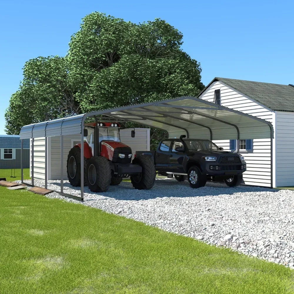 

20'x20' Carport, Metal Carport with Heavy Duty Alloy Steel Roof, Car Port Shelter with Innovative Assembly Structure Metal