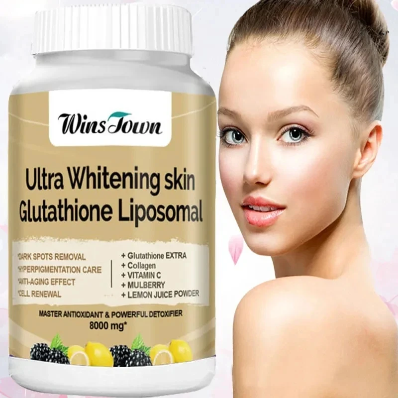 Collagen Glutathione Liposomal Capsule Ultra Whitening Skin Reduce Melanin Antioxidant 60 Pcs