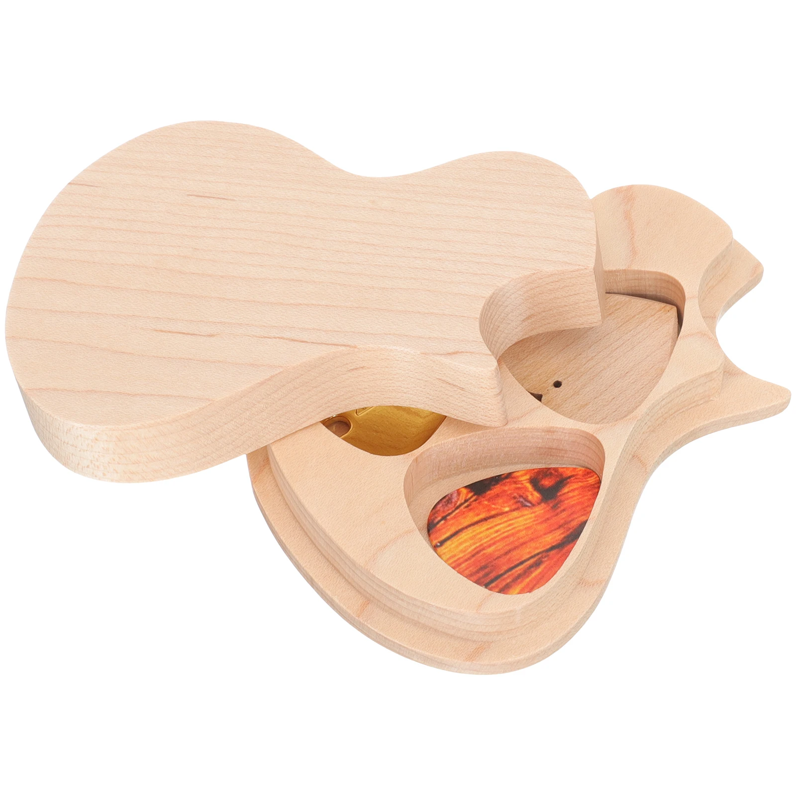 

Guitar Pick Holder Wooden Box Custom ganizer Gifts for Players Ukulele Storage Durable Cool Picks AccessoriesWood Box