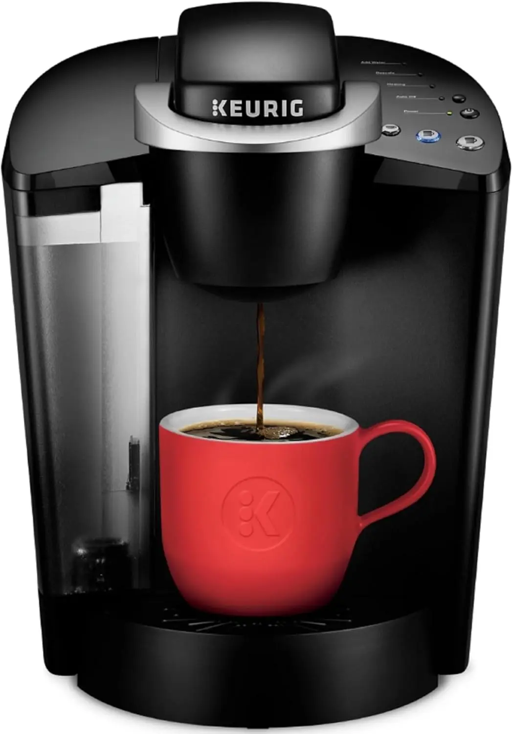 

Single Serve K-Cup Pod Coffee Maker, 3 Brew Sizes, 48oz Removable Reservoir, Black