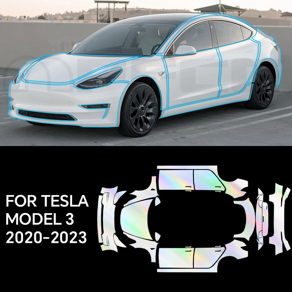 

For Tesla Model 3 2020-2023 TPU Paint Protection Film Body Sticker Anti-scratch Protective Transparent Car Accessories Kit