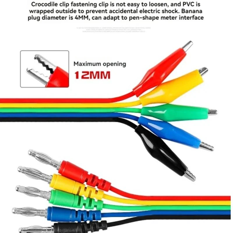 รถเครื่องมือตรวจจับสายกล้วยปลั๊กเปิดจระเข้ CLAMP สายทดสอบข้อศอกฟรี Meter Probe