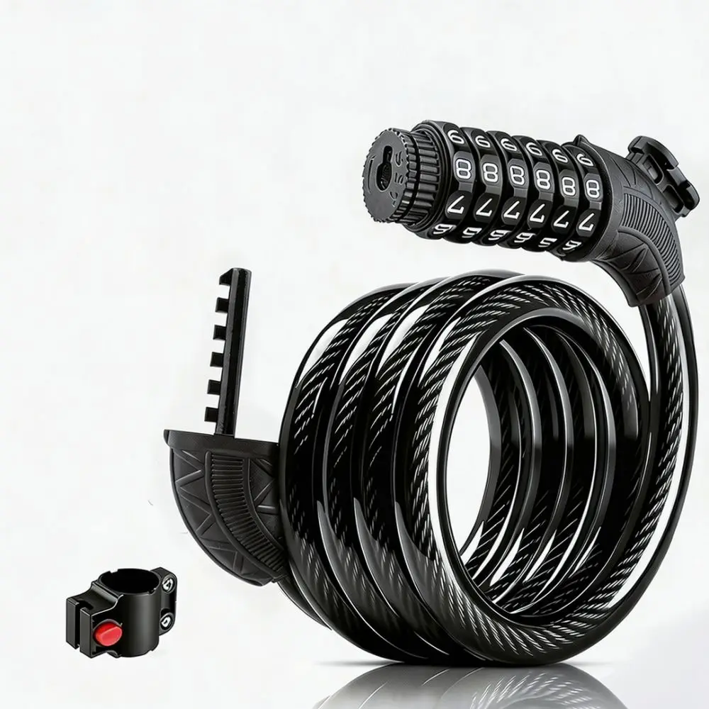 For For WOTI Bike Lock 6 Digit Combination Steel Cable Anti Theft Secure Mount For Mountain Road Bicycle Cycling Parts