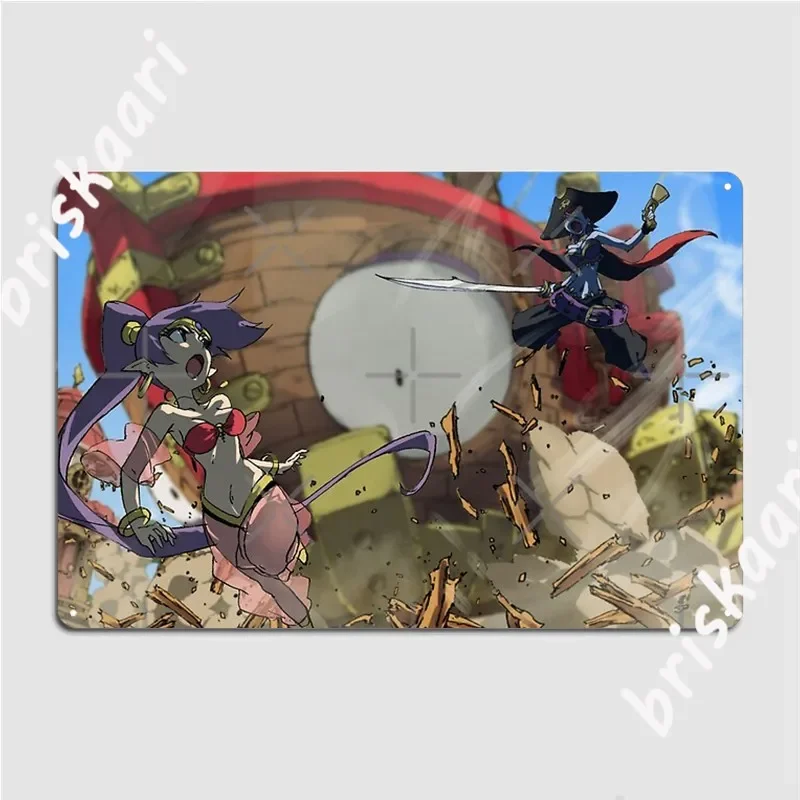 Póster de Shantae Risky Revenge, placa de Metal, póster personalizado para Pub, Club, Bar, decoración de pared, carteles de estaño