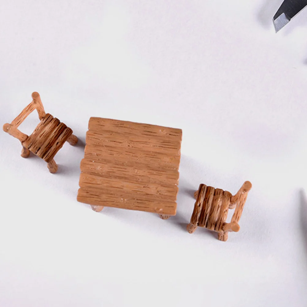 

Moss Ornaments Mini Chair Set Micro Landscape Furniture Simulation Bonsai Resin Decor Miniature Chairs Table Gardening Ornament
