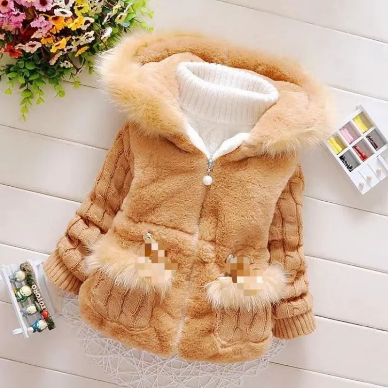 Girls Thickened Cotton Jacket Winter Inner Cotton Lining Baby Clothes Korean Style Trendy Cotton Coat for Toddlers