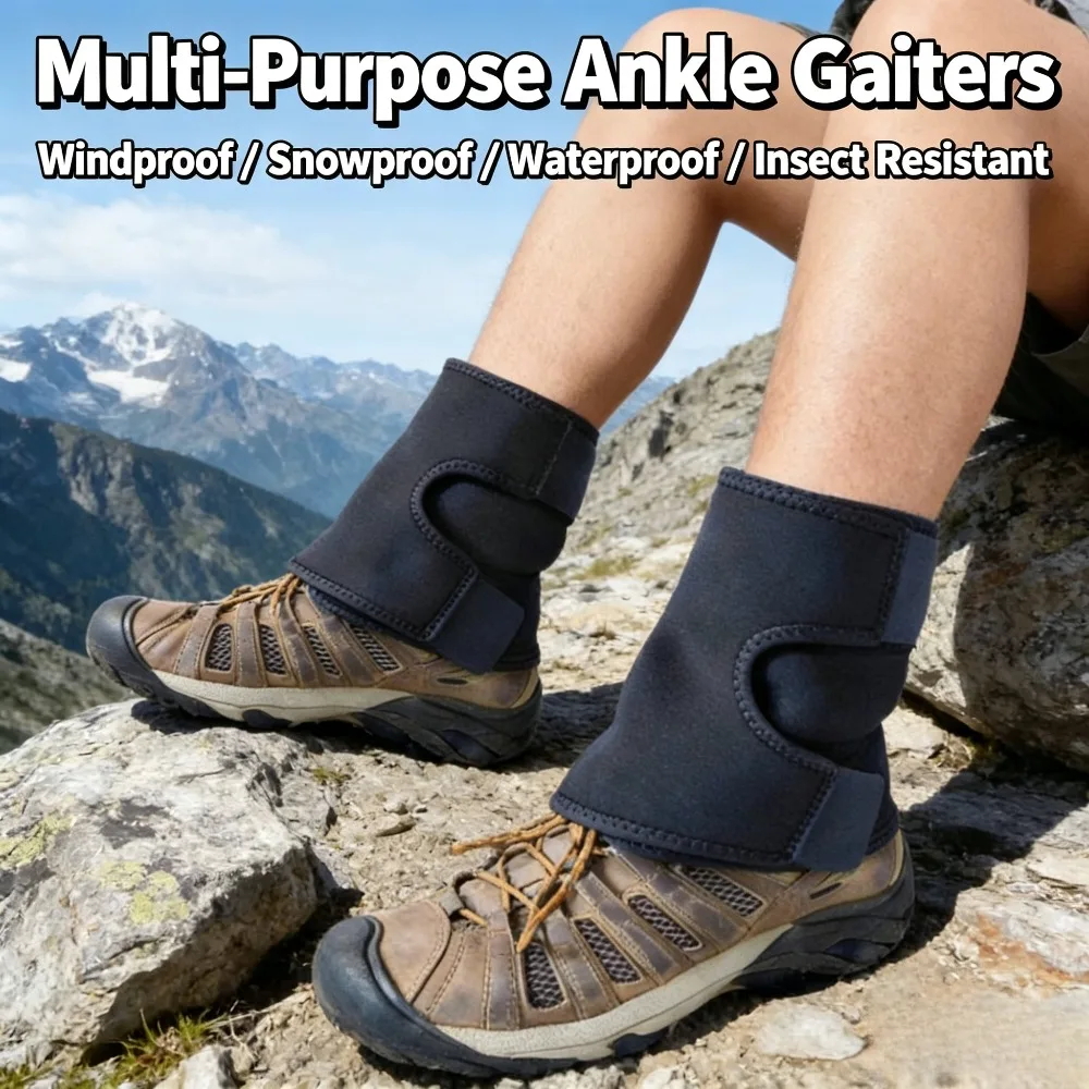 Lightweight Ankle Gaiters Adjustable Hook & Loop Boot Gaiters Sand Snake Proof Leg Protection for Hiking Trekking Camping
