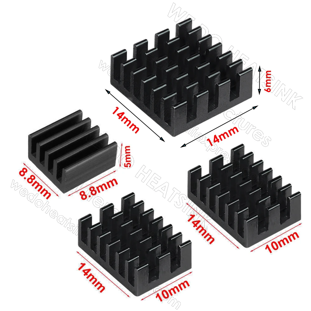 WE DO HEATSINK 1 Set DIY All Aluminum Heatsink Kit Set With Thermal Adhesive Tape for Banana Pi M5 CPU IC Cooling