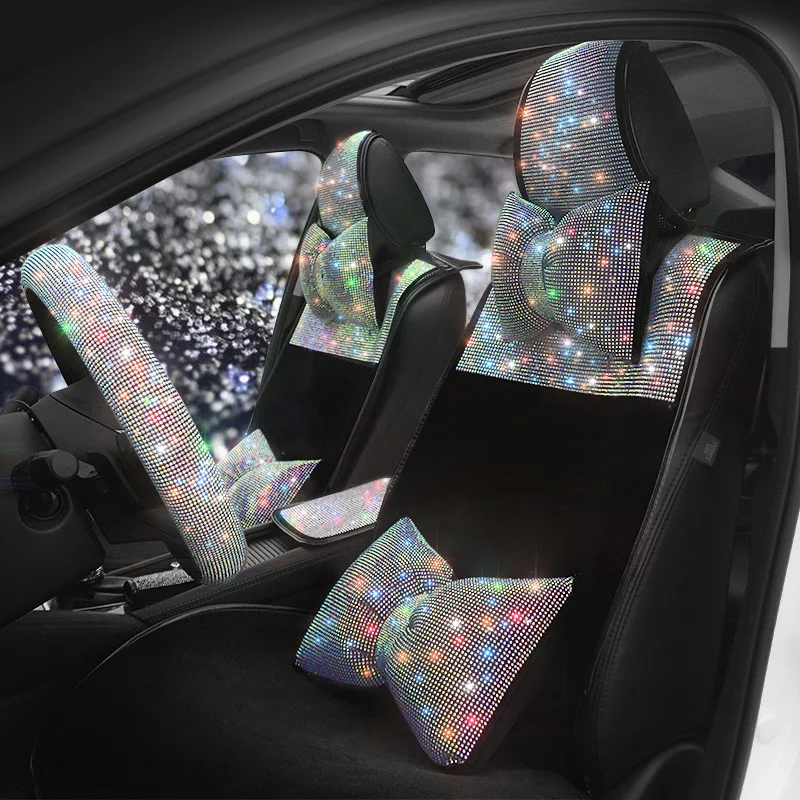 Car Protector Luxury Car Breathable Seat Bling Bling Seat Covers Full Set Universal Fit For Women Car