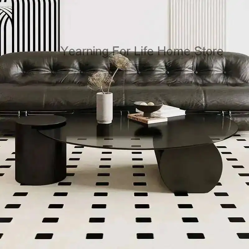 

Designer Round Table Glass Coffee Living Room Writing Nordic Coffee Table Unique Transparent Mesas Bajas Entrance Hall Furniture