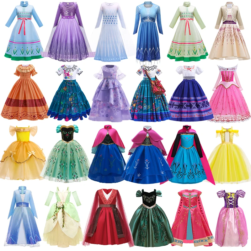 

2023 Girls Elsa Dress Snow Queen Halloween Carnival Princess Costume Fantasia Infantil Party Child Elza Anna Encanto Kids Dress