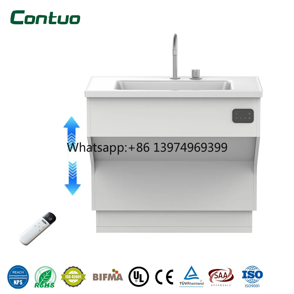 Modern Electronic Basin Lifter Kitchen Bathroom Sanitary Water Sink Mount Installation Elder Disabled Care