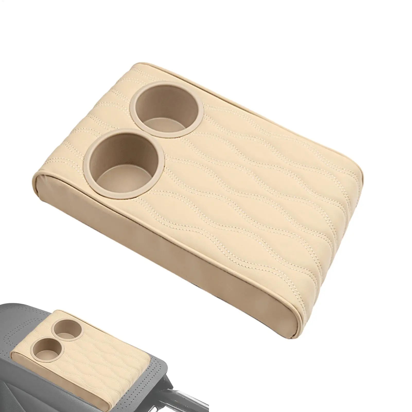 

Car Center Console Cushion Pad Multi-functional Double Cup Holder Decor Car Central Armrest Box Cover For Automotive Vehicle