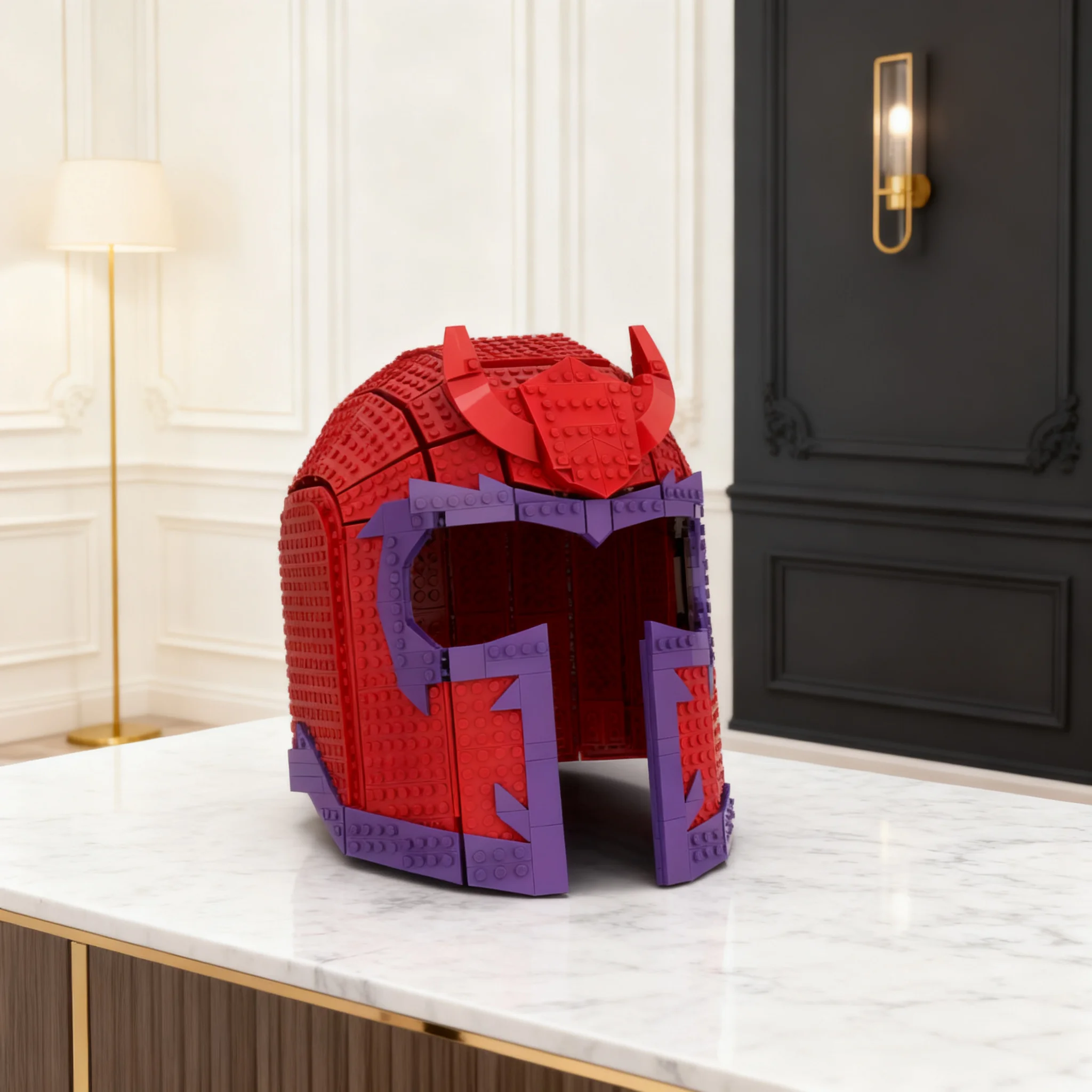 1480pcs MOC Super Heroes Hero Universe Mutant Team Wearable Magneto Helmet 2 Model Building Blocks Architecture Birthday Gift