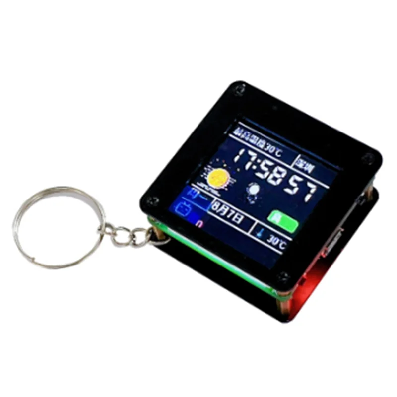 ESP32 C3 1.44 بوصة LCD سطح المكتب حلية تلفزيون صغير محمول قلادة LVGL محطة الطقس GIF الرسوم المتحركة وألبومات الصور-TCE