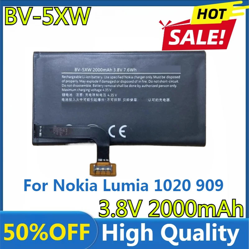 

New High Quality Replaceable BV-5XW 2900mAh Battery for Nokia Lumia 1020 EOS Zoom Lumia1020 RM-876 RM-875 RM-877 RM 876 875 877