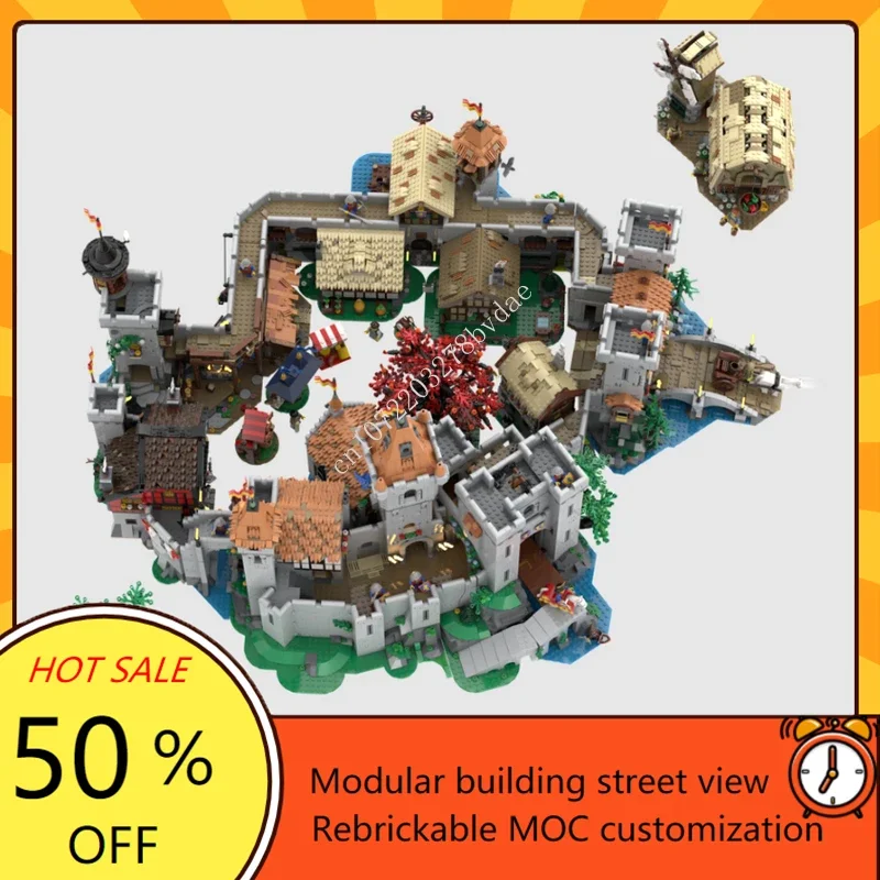 11936PCS Lion Knights\' Kingdom MOC-10332 Medieval Town Castle Expansion Model Building Blocks Education Assembly Model Toy Gifts