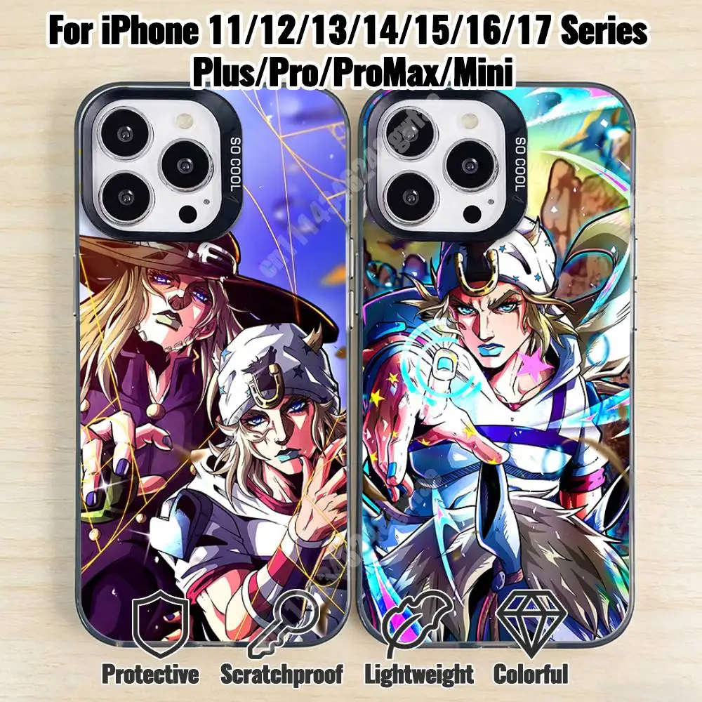 Чехол для телефона J-JoJo Part7 S-Steel B-Ball Run для iPhone 17 16 Pro Plus 15 14 13 Max Mini 12 11 X XS с защитным бампером Air Shield