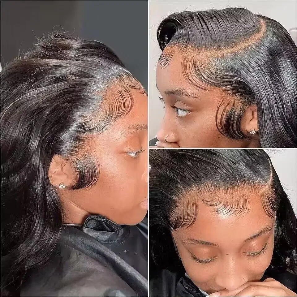 Perucas dianteiras do laço cabelo humano 13x4 em linha reta perucas dianteiras do laço transparente para as mulheres cabelo humano pré arrancado com