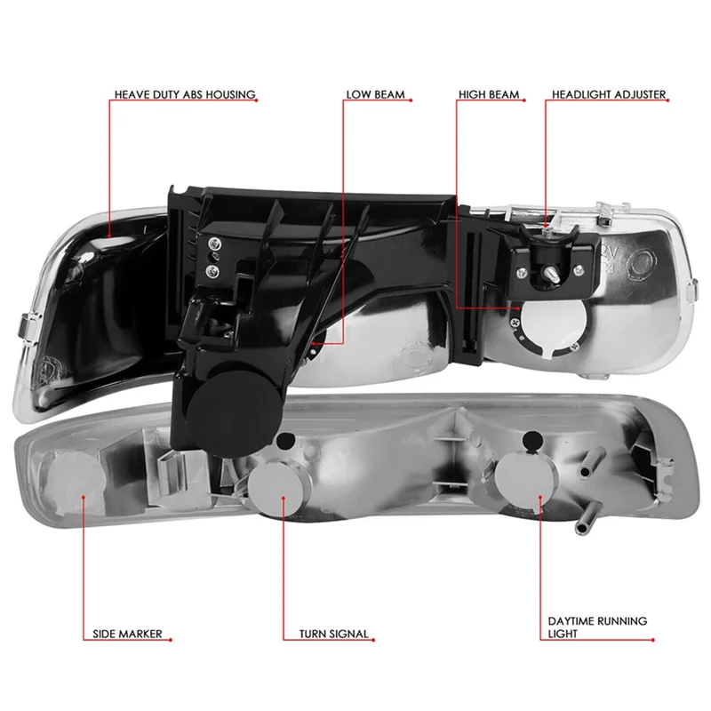 LED DRL النهار تشغيل ضوء مصباح الضباب القيادة ضوء أضواء وقوف السيارات HD المصباح ل سيلفرادو 99-02 GM2520173