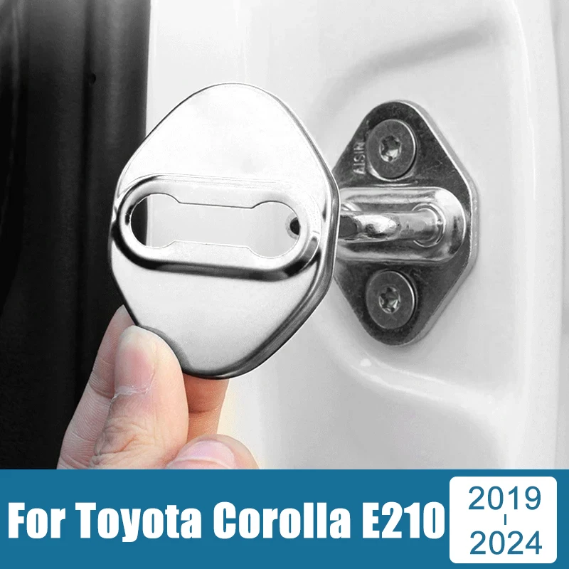 Stainless Door Lock Protection Cover Case Trim Stickers For Toyota Corolla 2019 2020 2021 2022 2023 2024 E210 Car Accessories