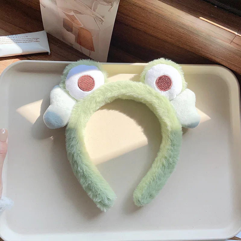 Fluffy Big-eyed Frog Hairband Women's Autumn and Winter Headband Hair Clip 2023 New Headdress Hair Band Women's Style