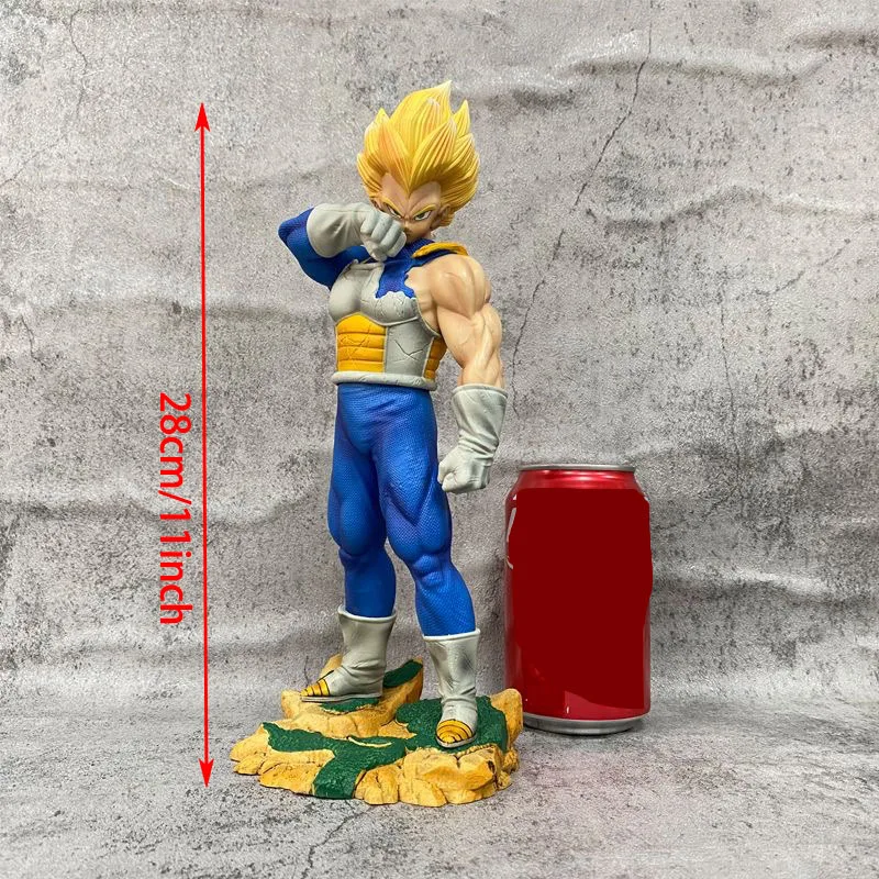 Anime Dragon Ball Z Vegeta Figure Com Base, Estatueta Majin Vegeta, Figuras de Ação em PVC, Coleção Estátua GK, Modelo de Brinquedos, Presentes, 28cm