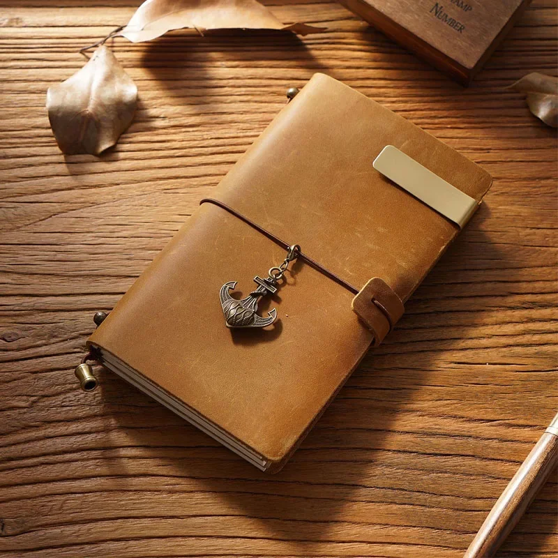 Fromthenon Leather TN Travel Notebook Handbook Diary First Cowhide Layer Diary Handbook Notes Handmade Loose-leaf Notebook