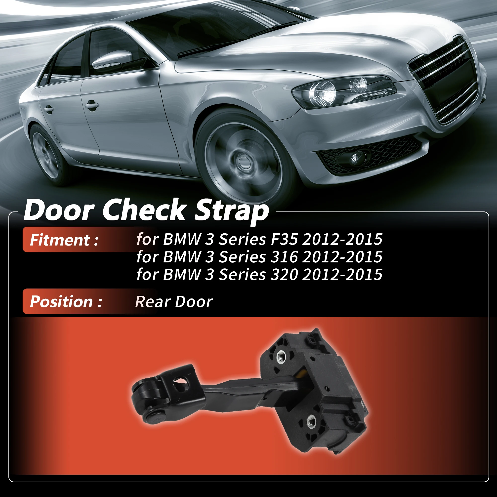 UXCELL No.51227446735 Rear Door Door Check Strap for BMW 3 Series F35 2012-2015 1 Pc