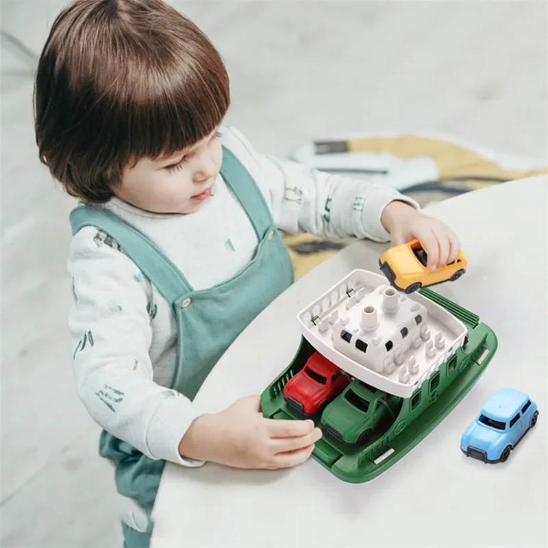 おもちゃ キッズトイ 浮遊車両 浴槽 浴室 プール ビーチ おもちゃセット 幼児用 フェリーボート ミニカー4台付き
