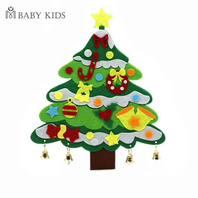 DIY Felt Christmas Tree Kids Toys For Children Kindergarten Crafts Snowman Educational Toys Decoration Best Gifts For Children