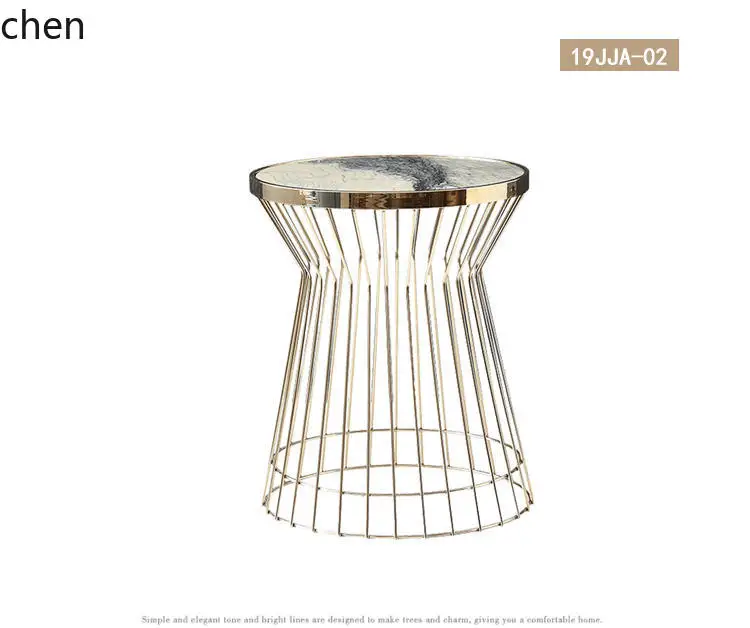 ZML طاولة القهوة الصغيرة ما بعد الحداثة الحد الأدنى مبيعات الفنادق مكتب اللوبي الاستقبال طاولة زاوية الفولاذ المقاوم للصدأ طاولة جانبية مستديرة #4