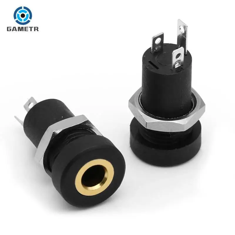 1 Stuks Pj392a 3.5Mm Audio Jack Socket 3 Pole Zwart Stereo Soldeer Paneel Mount Drie Of Vier Voet Met Interne Schroefdraad