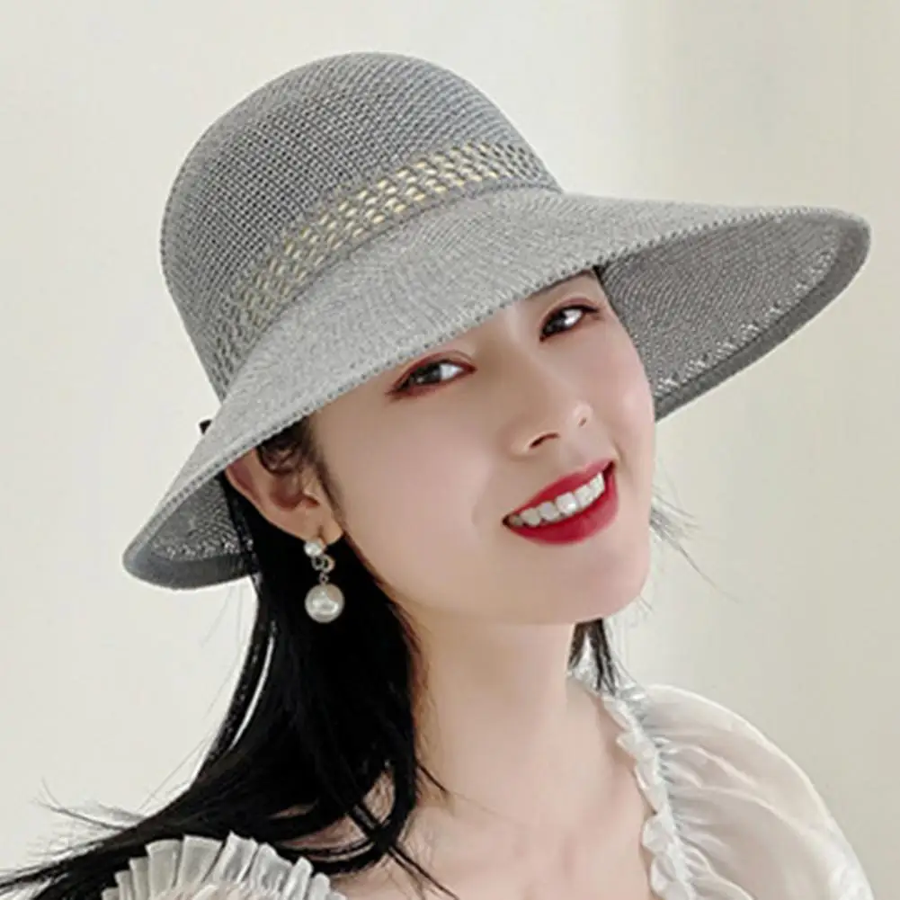 Women Sun Hat  Long-lasting   Summer Sun Hat Lace Up Extended Brim Summer Caps