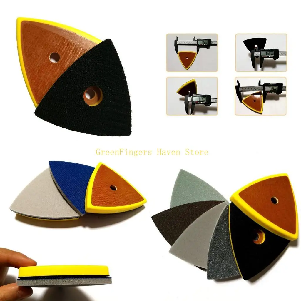 

F68D Sanding Disc Backing Pad Triangular Buffer Pad with Center Hole Power Tool 80x80mm for Angle Grinder Die Grinder Surface
