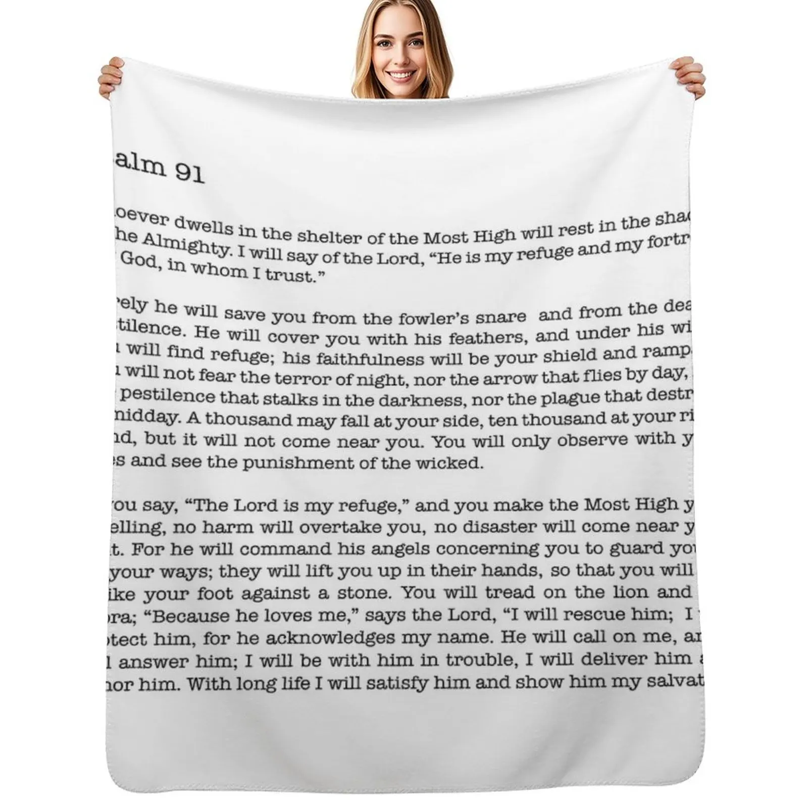 

Psalm 91 Throw Blanket Elegant Warm Throw Blanket for Hotel Home