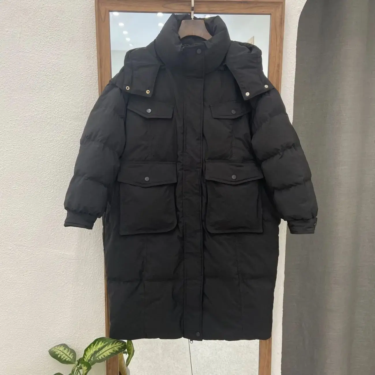 Women 2023 New Winter Eiderdown Cotton-padded Jacket Long Loose Thick Plus Size coat Korean outerwear