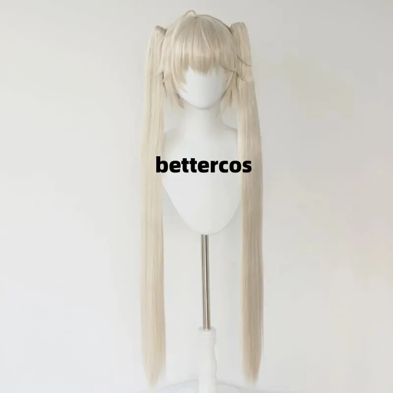 Peluca de Cosplay de Anime Kasugano Sora, peluca larga y recta de 100Cm con dos coletas de chip, pelucas de pelo resistentes al calor + gorro de peluca