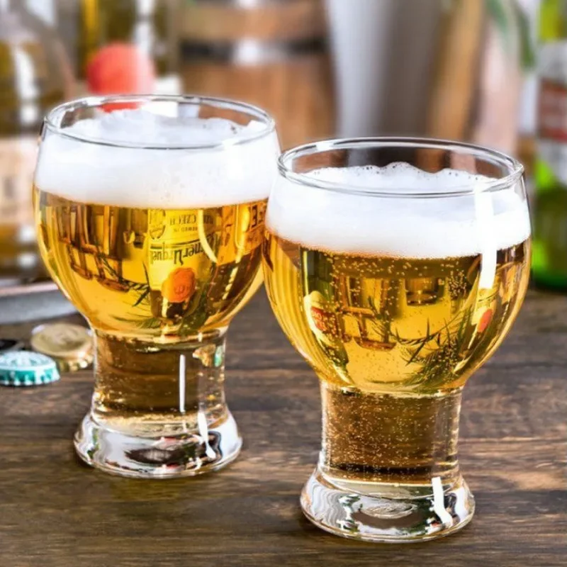 350ml Beer Cup Craft Brewing Creative Glass Cup Large Capacity Household Glass Belly Draft Beer Cup Wholesale Cups Big Drinkware