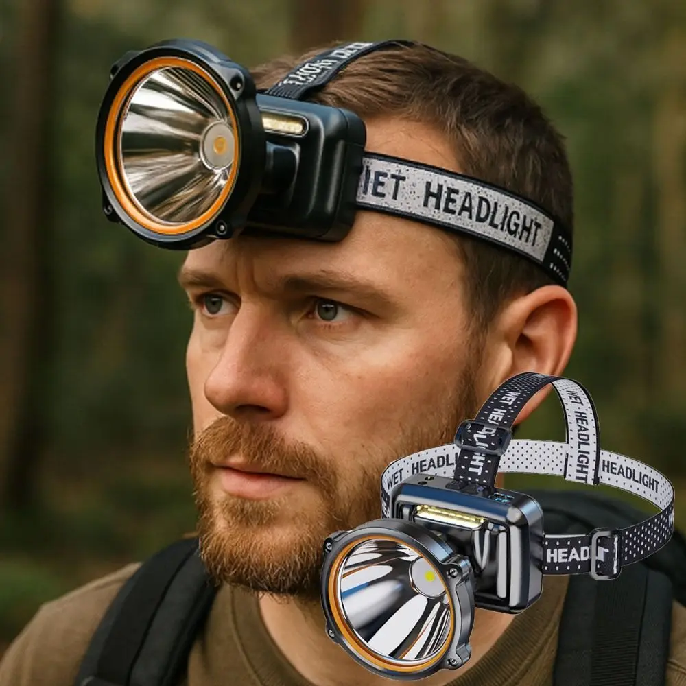 

New Waterproof LED Headlight Super Bright Long Lasting Sensor Bright Headlight Digital Display Headlamps