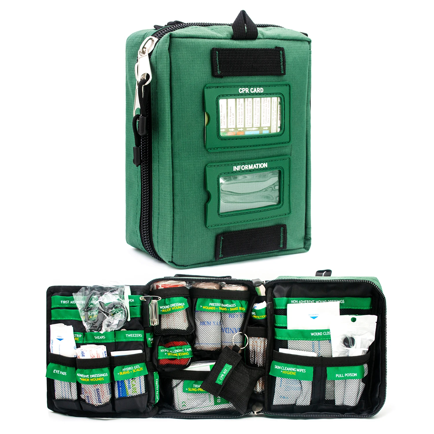 Kits de primeros auxilios de gran tamaño, bolsa portátil de 3 secciones para emergencias, rescate médico, Trauma, lugar de trabajo, hogar, viaje en coche al aire libre, senderismo, 165 piezas