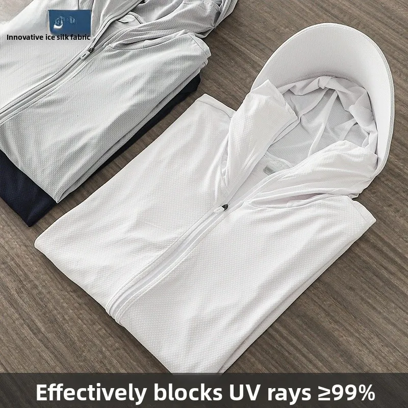 

Ultra-Thin Ice Silk Hooded Sun Protection Clothing Men's Summer Outdoor Qui-Drng Sports Jaet Women's Faionable Anti-U...
