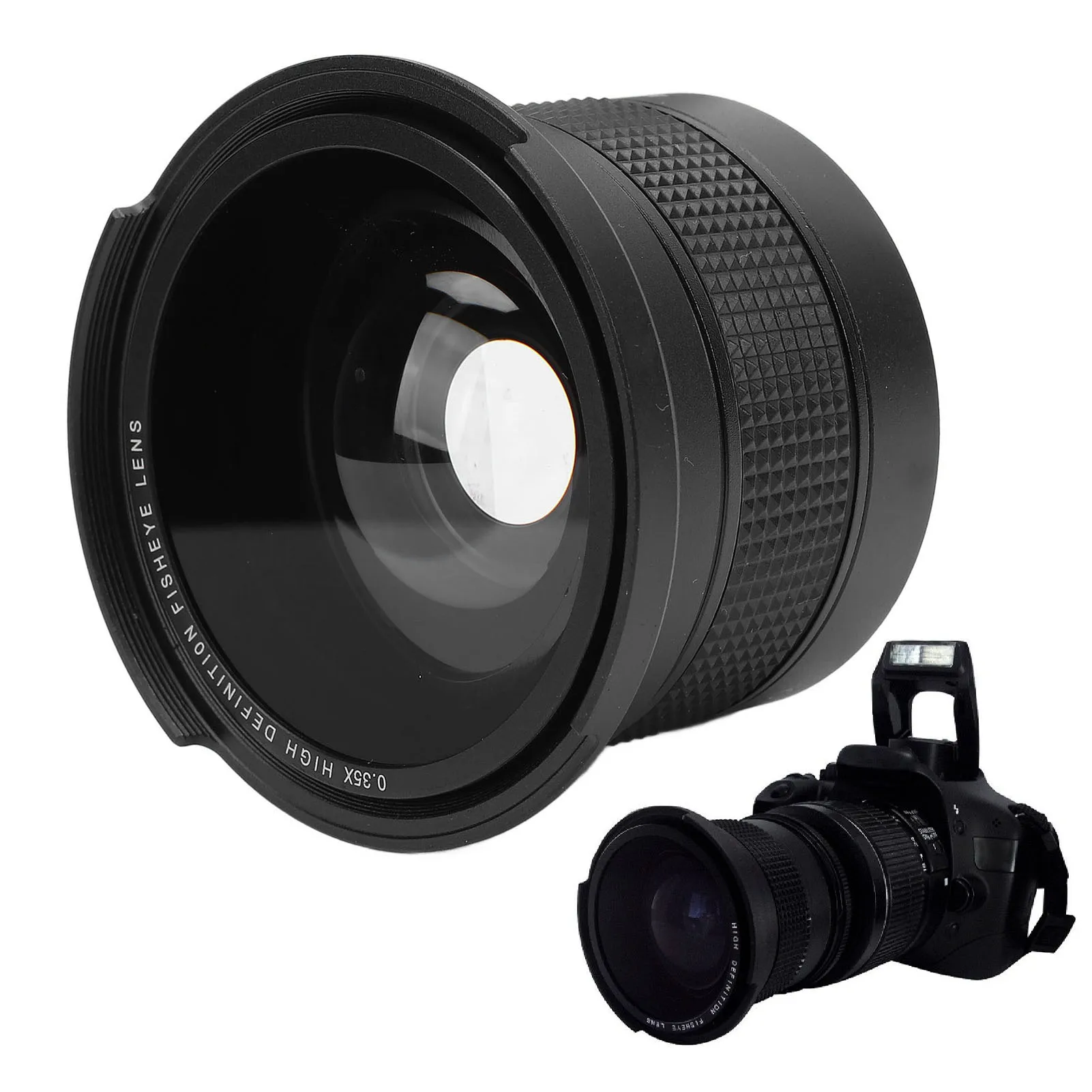 

Fisheye Lens 0.35x Super Wide Angle Panoramic Macro 2 in 1 Detachable Lens AF IR Compatible Fisheye Lens Panoramic Fisheye Lens