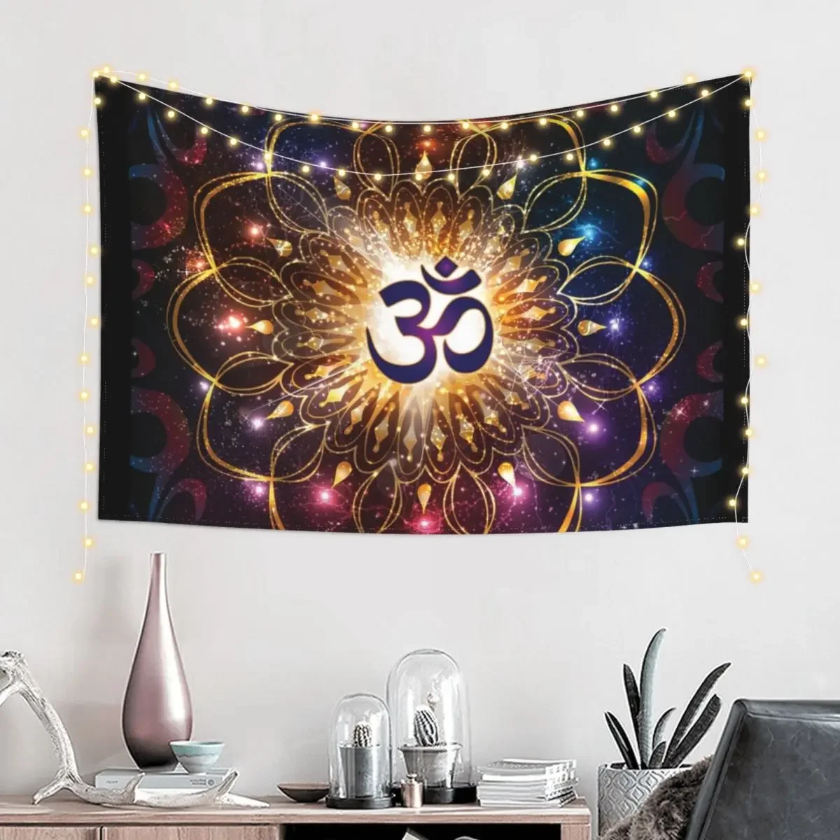 The higher power of Om - sacred geometry Tapestry Room Decore Aesthetic Wall Coverings Tapestry