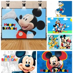 Disney Mickey Minnie Mouse Blue Boy Gift Birthday Party Banner Backdrop Custom Children Room Photography Poster Decor Background