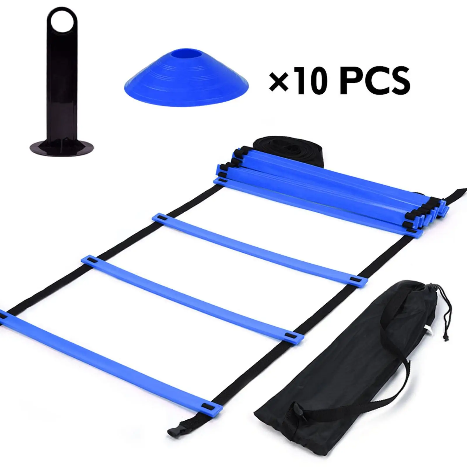 

Agility Ladder Set for Sports Training - Speed Ladder with 10 Disc Cones for Soccer, Basketball, Hockey, & for football